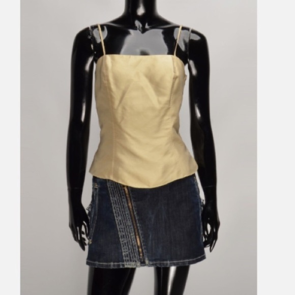 Renato Nucci Black 100% Silk Corset Top - Picture 7 of 7